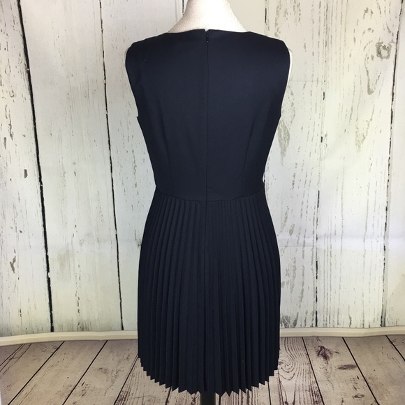 DKNY Accordion-Pleated Wool Blend Sheath Dress - Picture 4 of 7